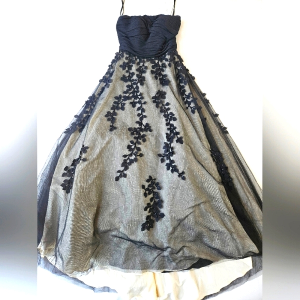 Basix Black Label Strapless Gown Dress Size 8 - Picture 6 of 16